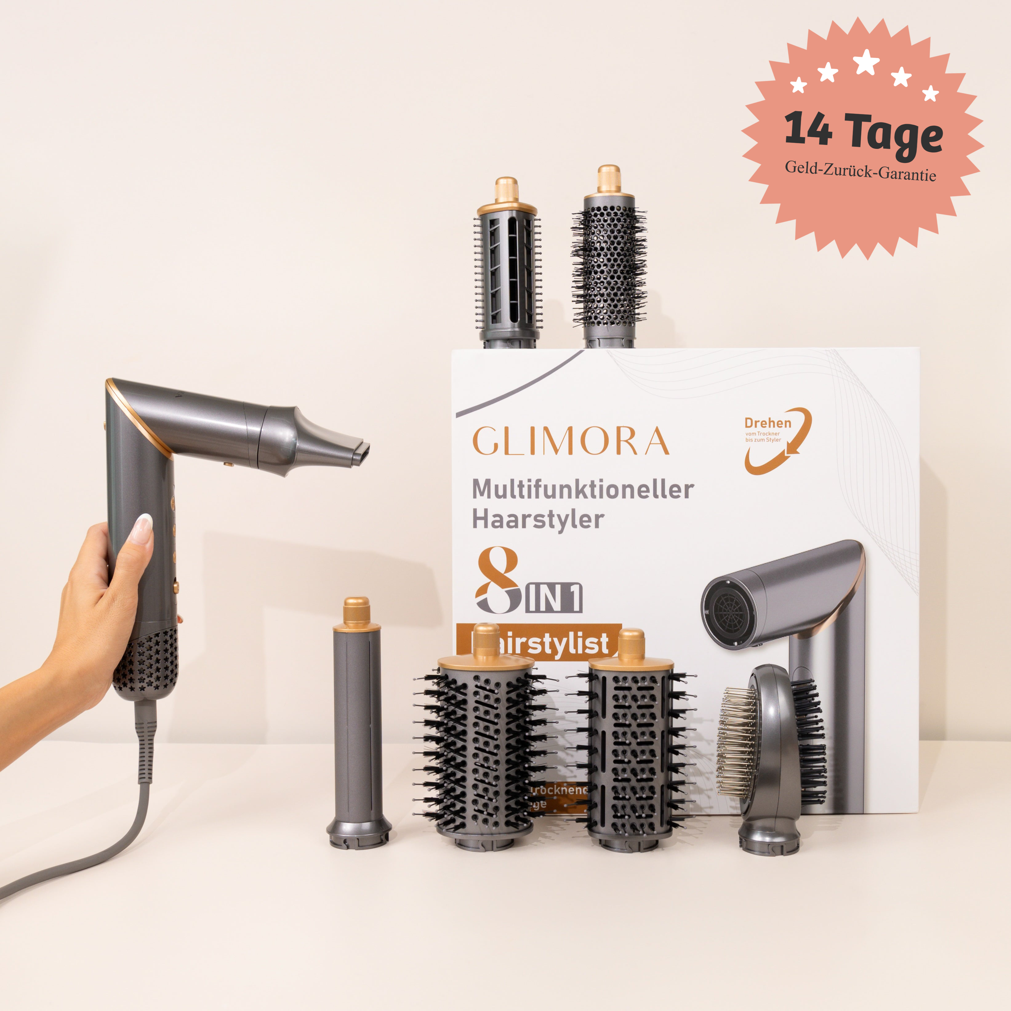 GLIMORA® - 8 in 1 StylePro Hair Styler
