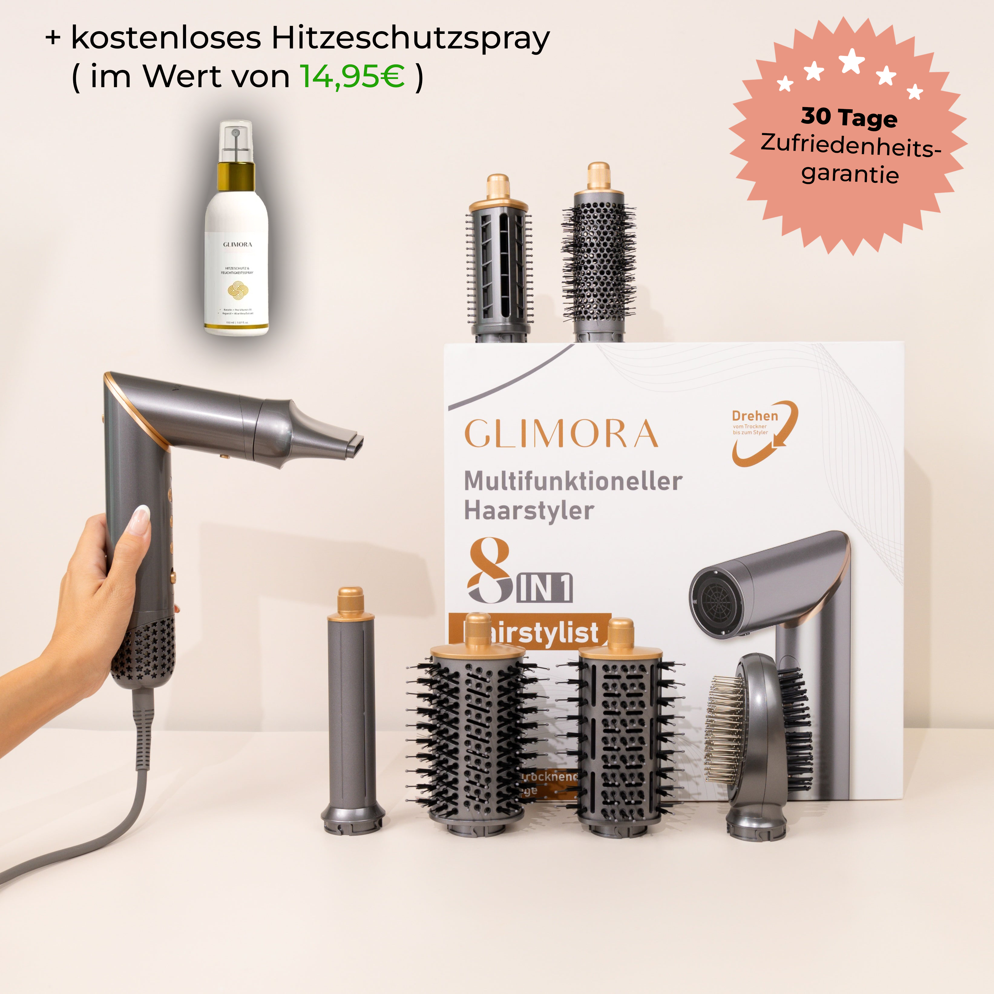 GLIMORA® - 8 in 1 StylePro Hair Styler