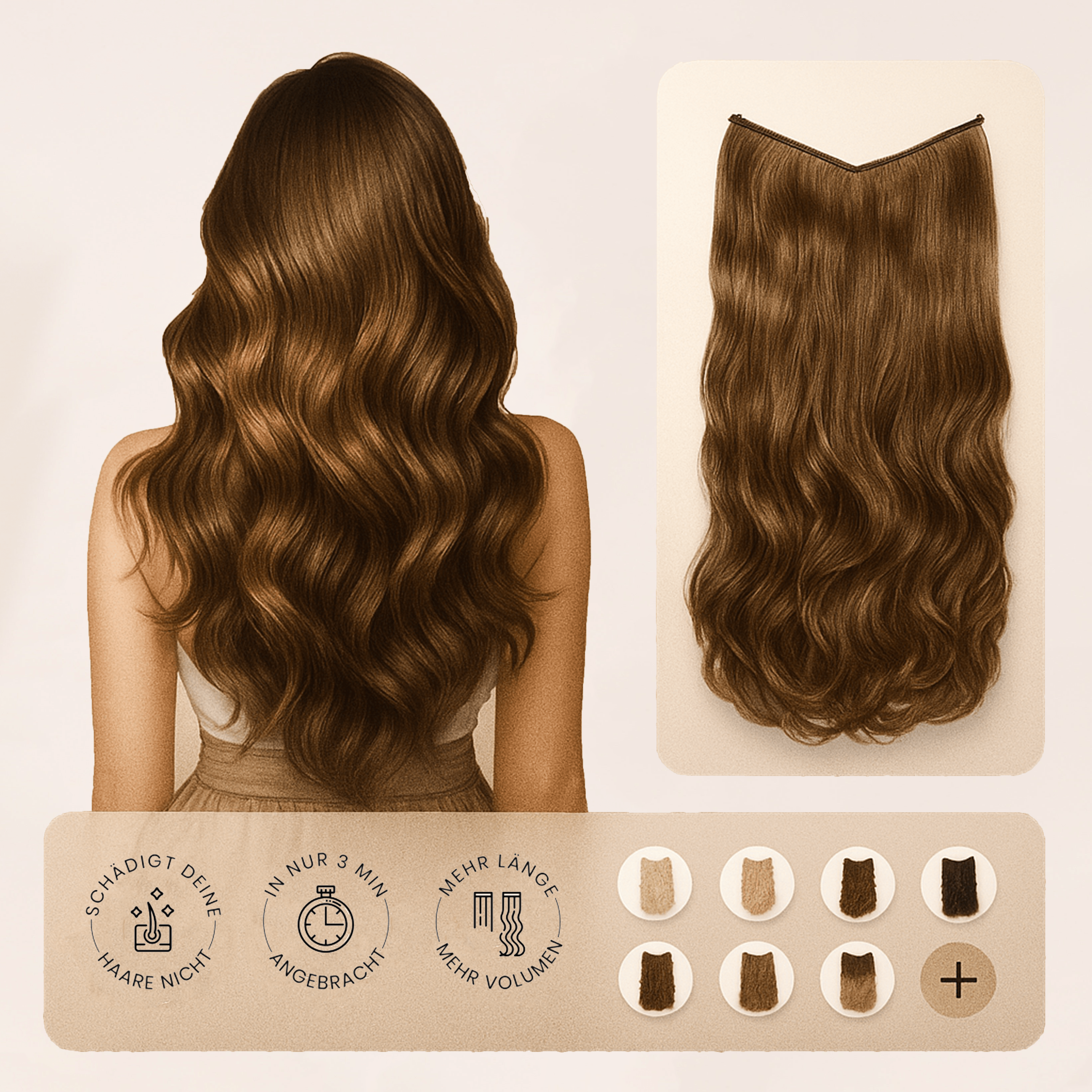 Haar Extensions Clip In Verlängerung für Volumen