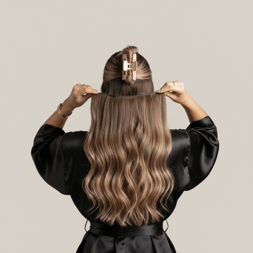 Haar Extensions langes glänzendes Haar