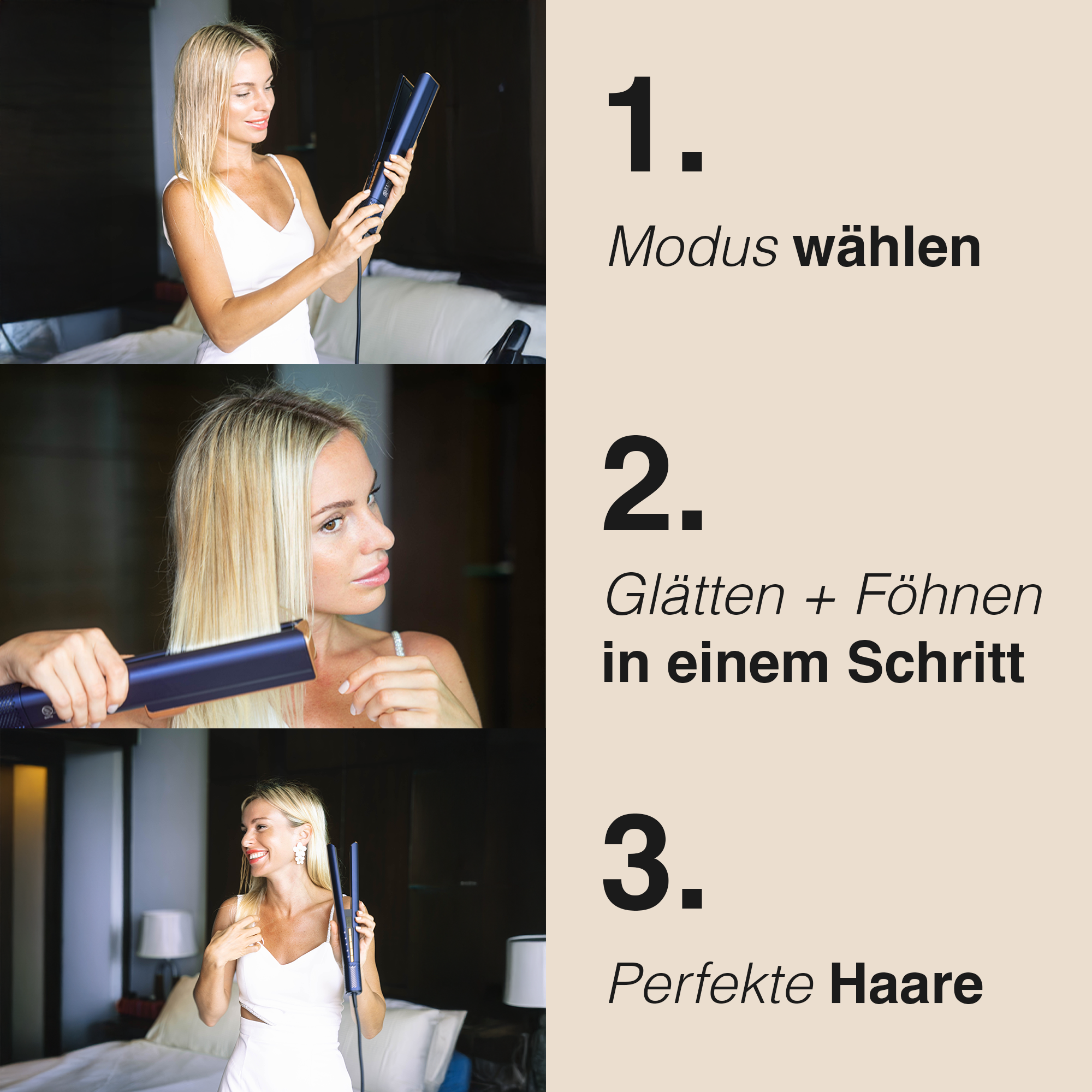 Luftglätter Glimora Detailansicht Temperaturkontrolle