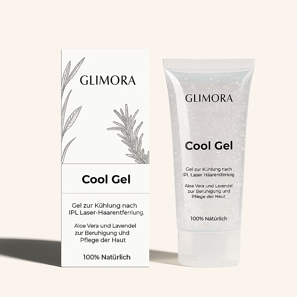 Kühles Gel Glimora für beruhigende Hautpflege